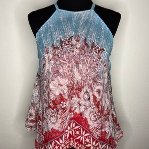 Coco Bianca Halter Top Red Blue Size Small